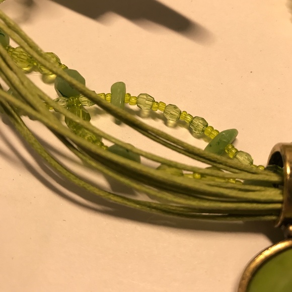 Green Cabochon , Bead and String Multi-Strand - Picture 3 of 4